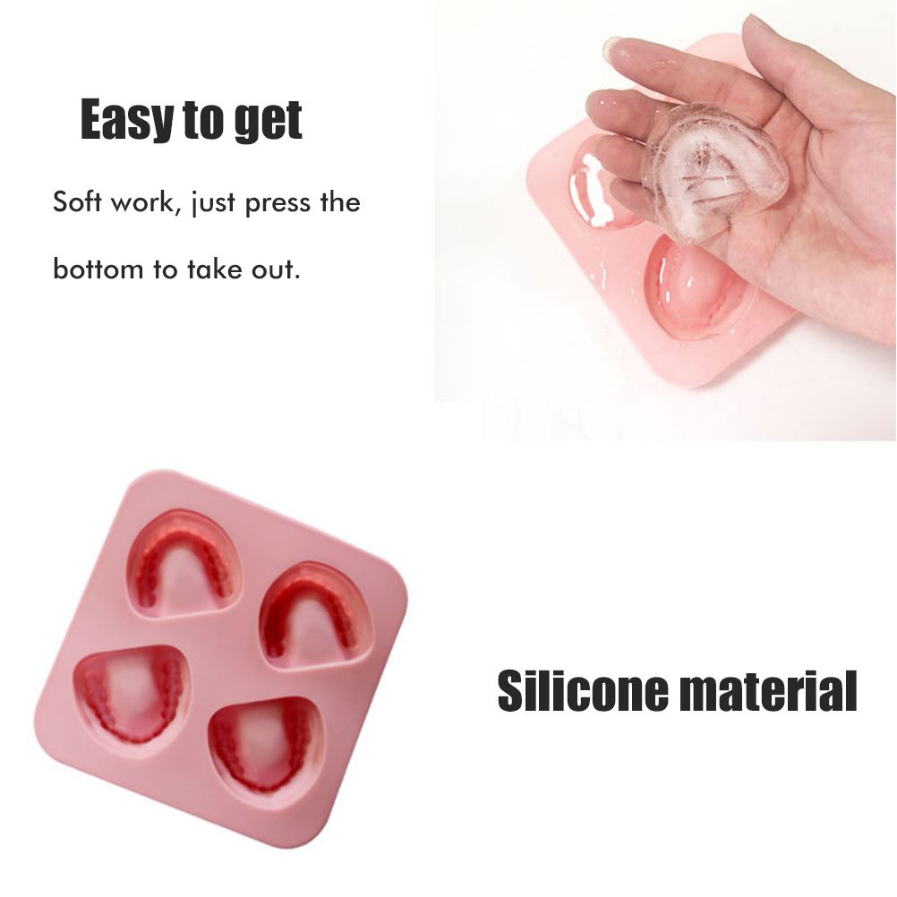 Teeth-shaped silicone ice cube tray by Everything Baby, ideal for fun denture-themed ice cubes and gag gifts for dentist parties.