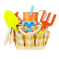 Children's garden tool set with toy shovels, rakes, and carrying bag from Everything Baby, perfect for outdoor play and gardening fun.