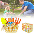 Children's garden tool set with play tools and carrying bag for outdoor fun, ideal for kids' garden and beach play.