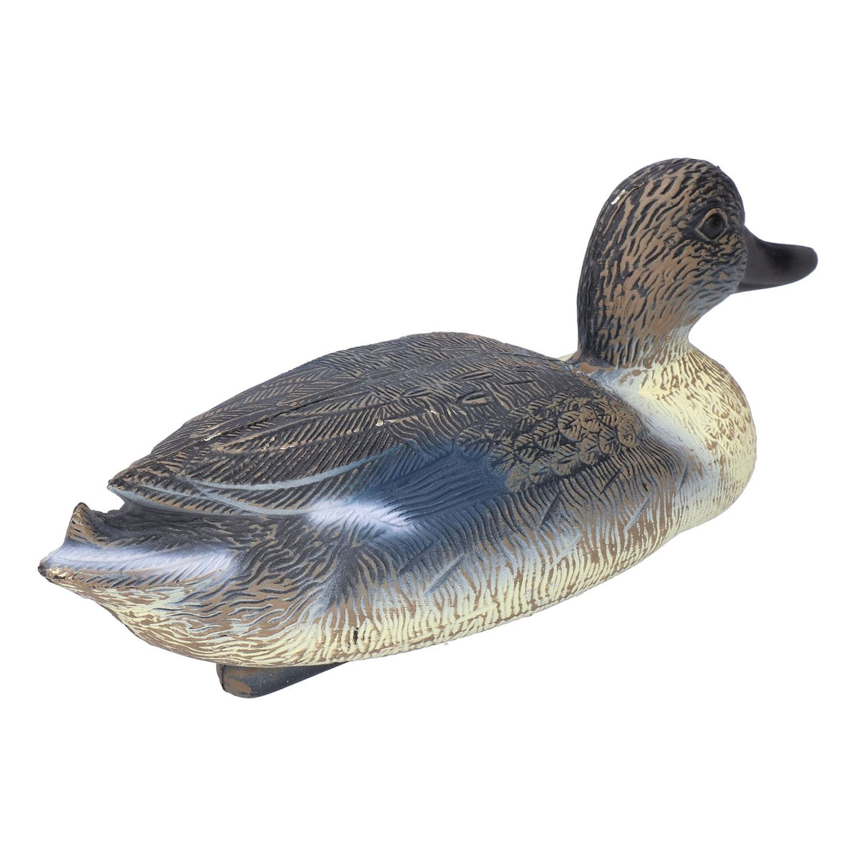 Lifelike plastic duck decoy for garden decoration, 34.5cm, featuring realistic design for outdoor play and decor.