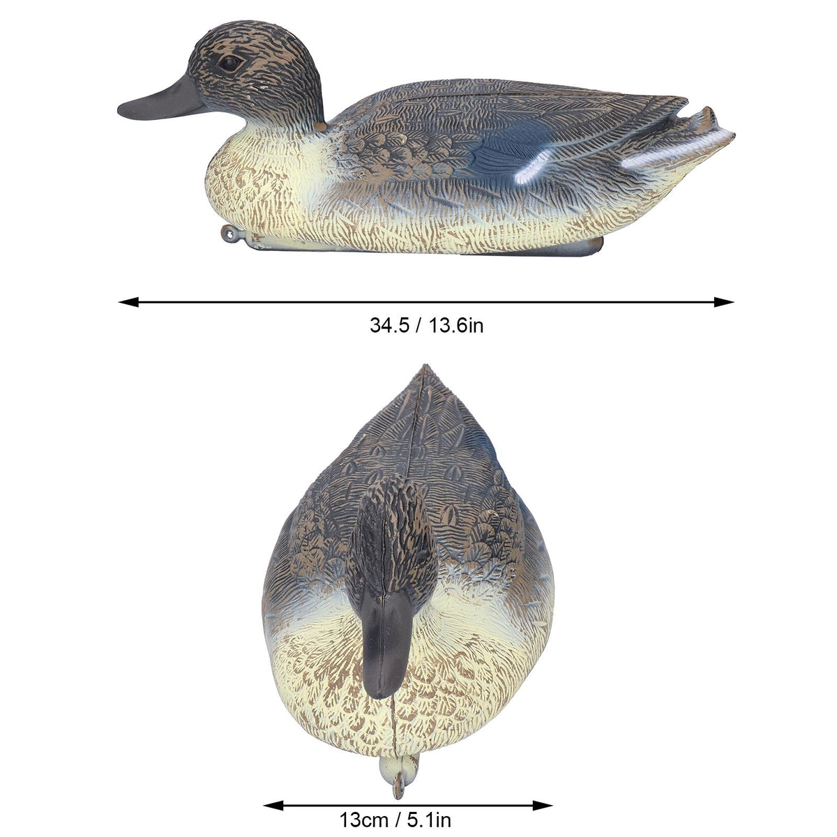 Lifelike plastic duck decoration hunting decoy for garden, 34.5cm, made by Everything Baby, suitable for outdoor play and decor.