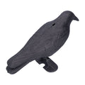 Simulation plastic crow statue decoy for outdoor garden decoration, designed for hunting bait and wildlife deterrence.