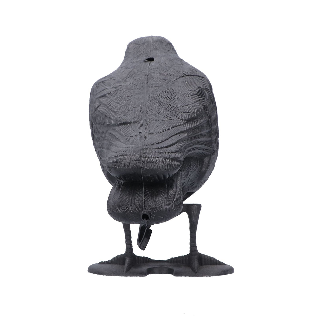 Simulation plastic crow statue used as hunting bait decoy for outdoor garden decoration and outdoor play equipment.