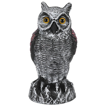 Plastic owl garden statue decoration, realistic-looking owl decoy for outdoor pest repellent, suitable for garden and outdoor play areas