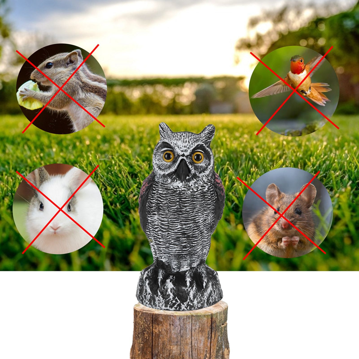 Plastic owl garden statue decoration, realistic hunting decoy for outdoor outdoor play and garden decor by Everything Baby