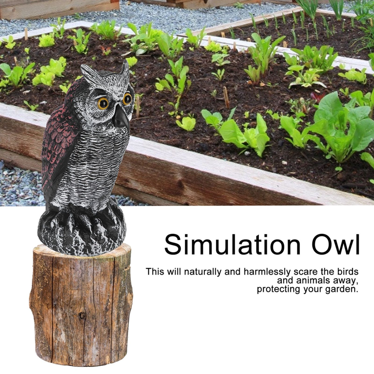 Plastic owl garden decoy by Everything Baby, realistic outdoor hunting predator repeller for garden decoration.