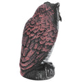 Plastic owl statue decoration for outdoor gardens, serving as a realistic bird repeller and hunting decoy.