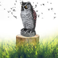 Plastic owl garden decoy for outdoor use, realistic simulation decoration to deter pests in outdoor spaces.