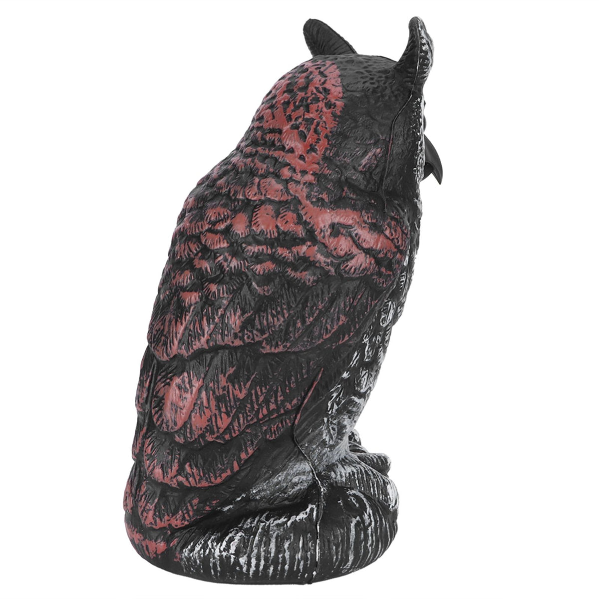 Plastic owl outdoor garden decoration and hunting decoy, realistic simulation for garden pest deterrent, by Everything Baby.