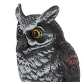 Plastic owl garden decoy, realistic simulation statue used as outdoor bird repeller for garden and yard decoration.