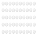 Set of 50 plastic fake pigeon eggs for bird breeding and pretend play, ideal as hatching simulation or toy for kids.