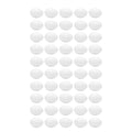 Set of 50 plastic fake pigeon eggs for bird hatching and breeding, realistic solid eggs for bird simulation and pretend play.