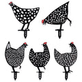 Set of 5 acrylic chicken stake statues in animal shapes, black outdoor garden decor for yard or outdoor play areas.