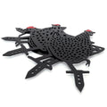 Set of five acrylic chicken stake statues with animal shapes for garden or yard decoration, black color, suitable for outdoor use.