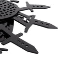 Set of five black acrylic chicken stake statues with animal shapes for garden or yard outdoor decoration.