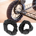 Two stroller wheel covers made of Oxford cloth, dustproof protectors for infant pushchair tires with 12-16cm diameter.