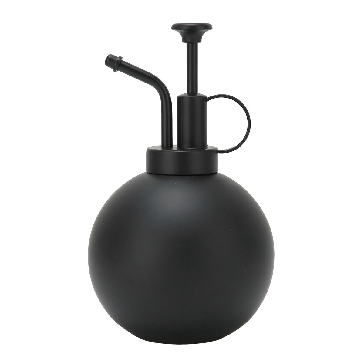 Vintage 500ml black watering pot with hand press spray for garden or balcony outdoor play and gardening activities.