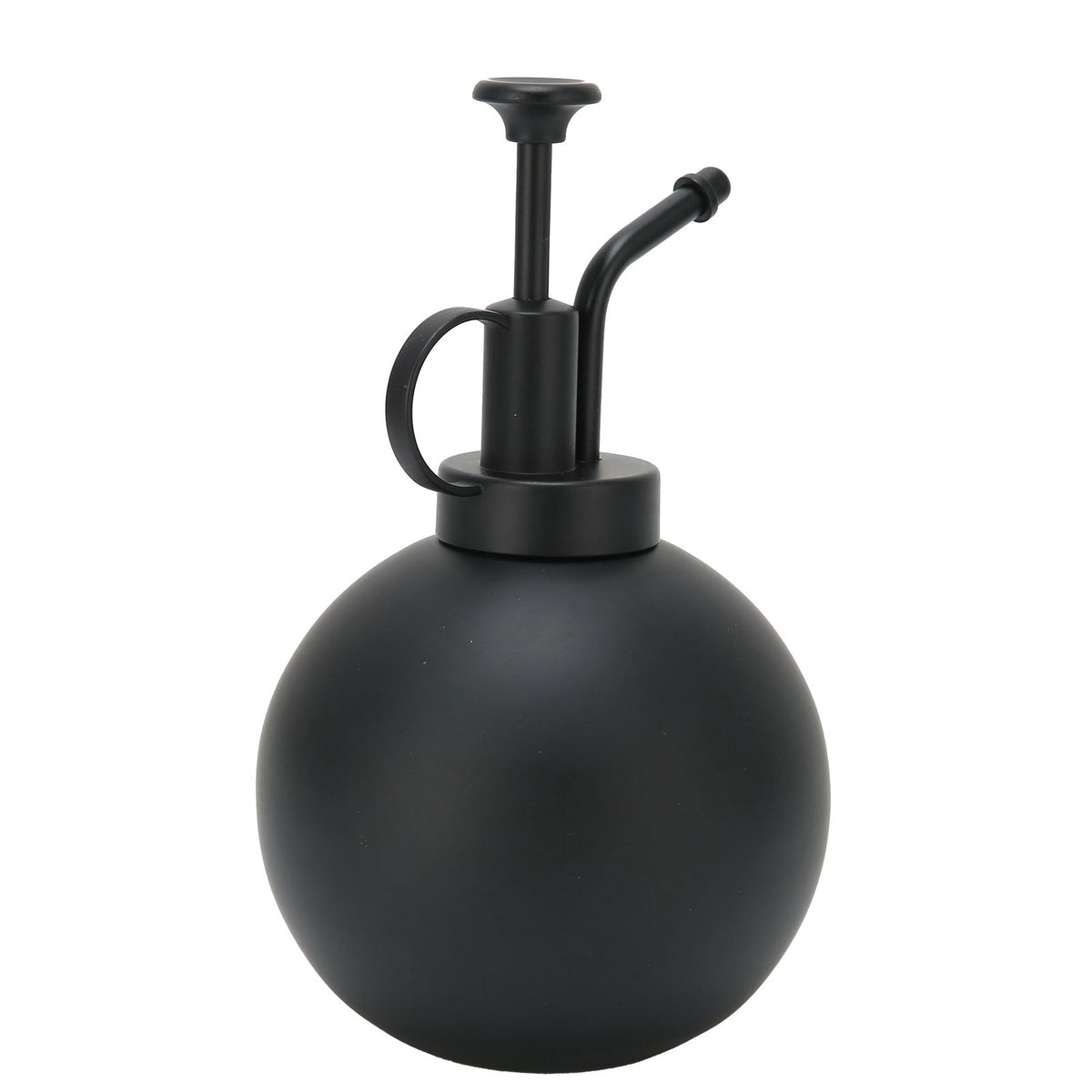 Black 500ml vintage hand press watering pot for garden and balcony use, ideal for outdoor plant watering and garden accessories.