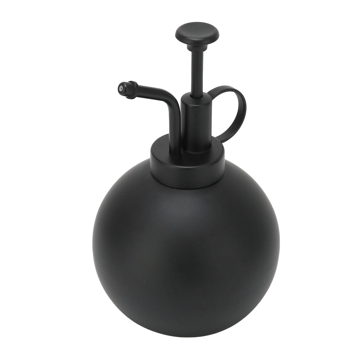 Vintage 500ml black watering pot with hand press spray nozzle for gardening and balcony plant care.