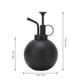 Vintage black 500ml watering pot with hand press spray nozzle, garden and balcony accessory for outdoor watering tasks.