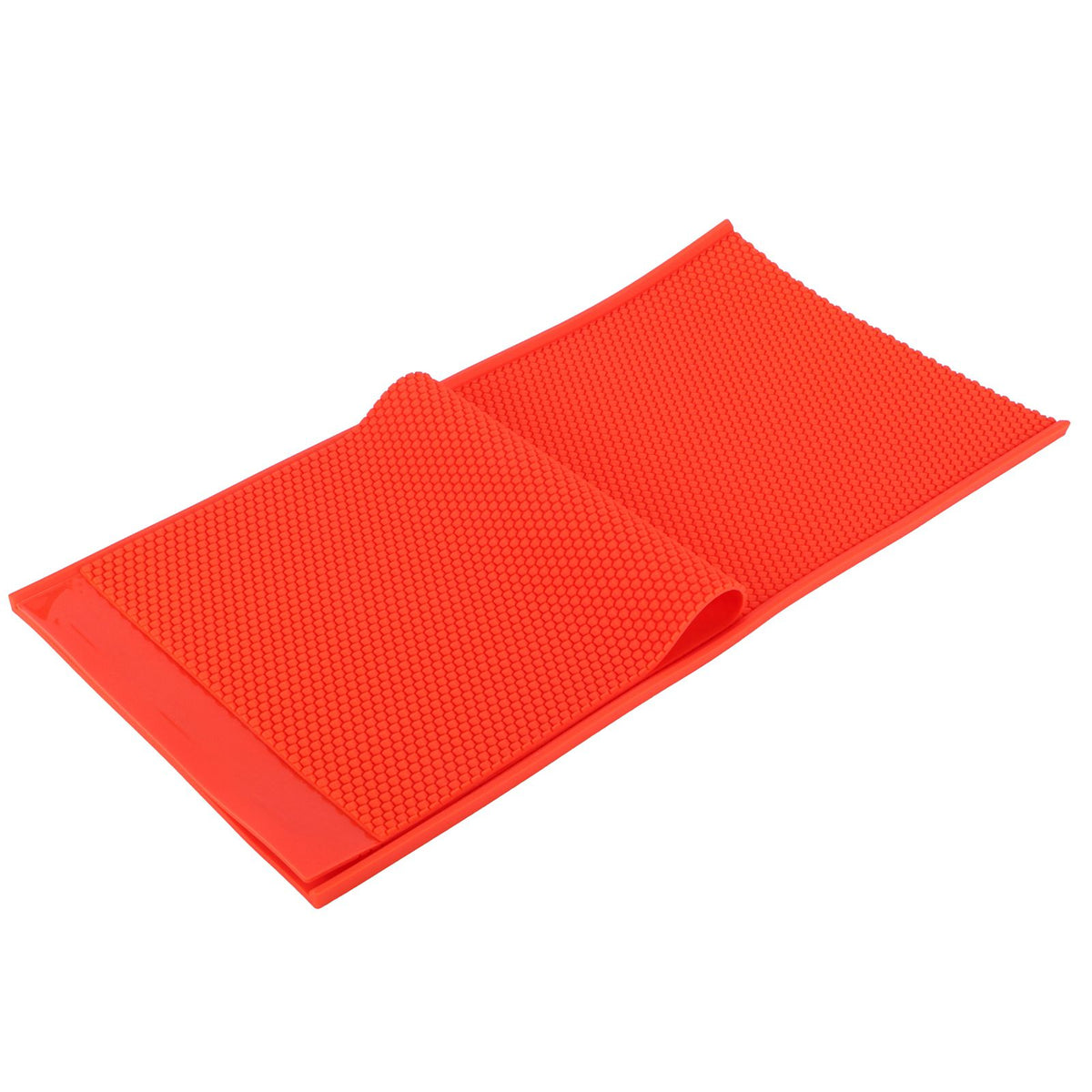 Two red beeswax sheet foundation press molds for beekeeping, featuring 5.4mm thickness, used for DIY honeycomb frame making.