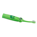 Children's electric toothbrush with cartoon pattern, waterproof design, green color, suitable for kids' teeth cleaning.