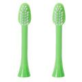 Children's waterproof electric toothbrush with cartoon pattern, green color, designed for kids' teeth cleaning and grooming.