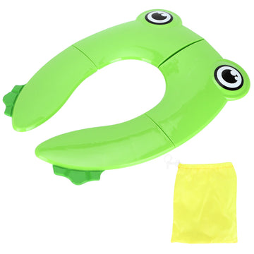 Green portable baby potty seat pad by Everything Baby, non-slip toddler toilet training seat for travel.