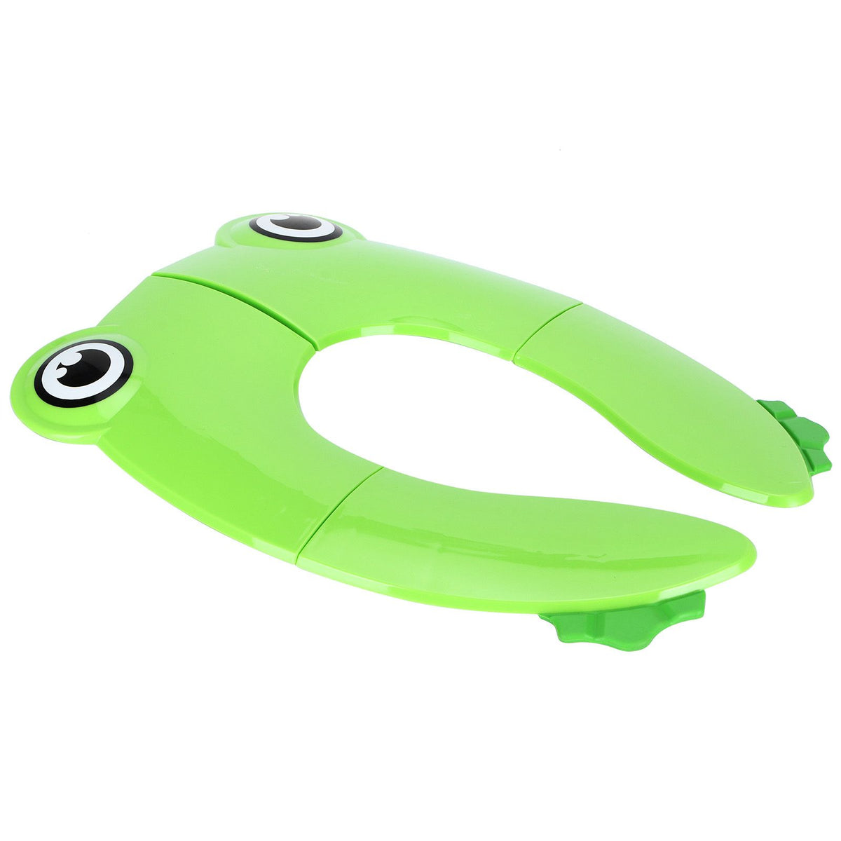 Portable green baby potty seat pad with non-slip surface for toddler toilet training, suitable for travel and easy to carry.