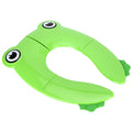 Green folding potty seat pad for toddlers, portable and non-slip, ideal for travel and toilet training, by Everything Baby.