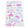 Self-adhesive wall sticker featuring cute clouds and raindrops for children's room decor, from Everything Baby.
