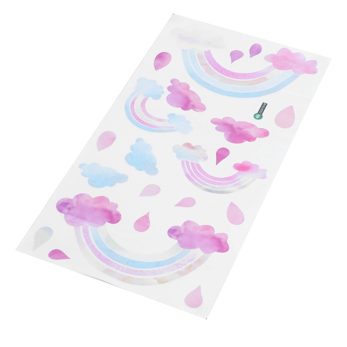 Self-adhesive wall sticker featuring cute clouds and raindrops for children's room decor, ideal for baby and kids' pretend play.