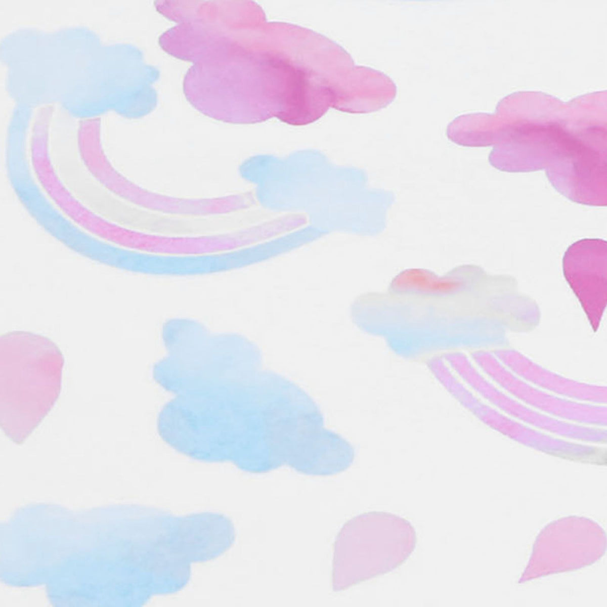 Self-adhesive wall sticker featuring cute clouds and raindrops for children's room decor, by Everything Baby.