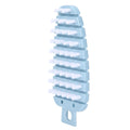 Blue carrot-shaped vegetable and fruit scrubber brush for kitchen cleaning, designed for safe use with baby and kids feeding items
