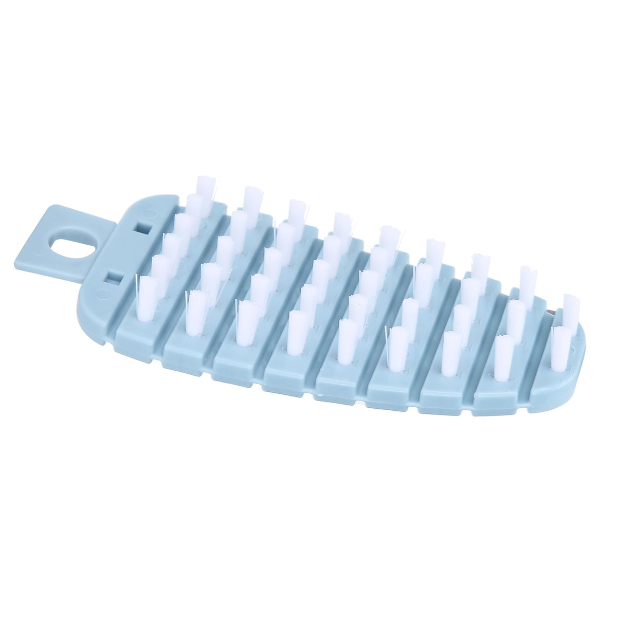 Blue carrot-shaped vegetable and fruit scrubber from Everything Baby, designed for kitchen cleaning and vegetable preparation.