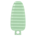 Green carrot-shaped vegetable brush for scrubbing potatoes, fruits, and vegetables, ideal for kitchen cleaning.