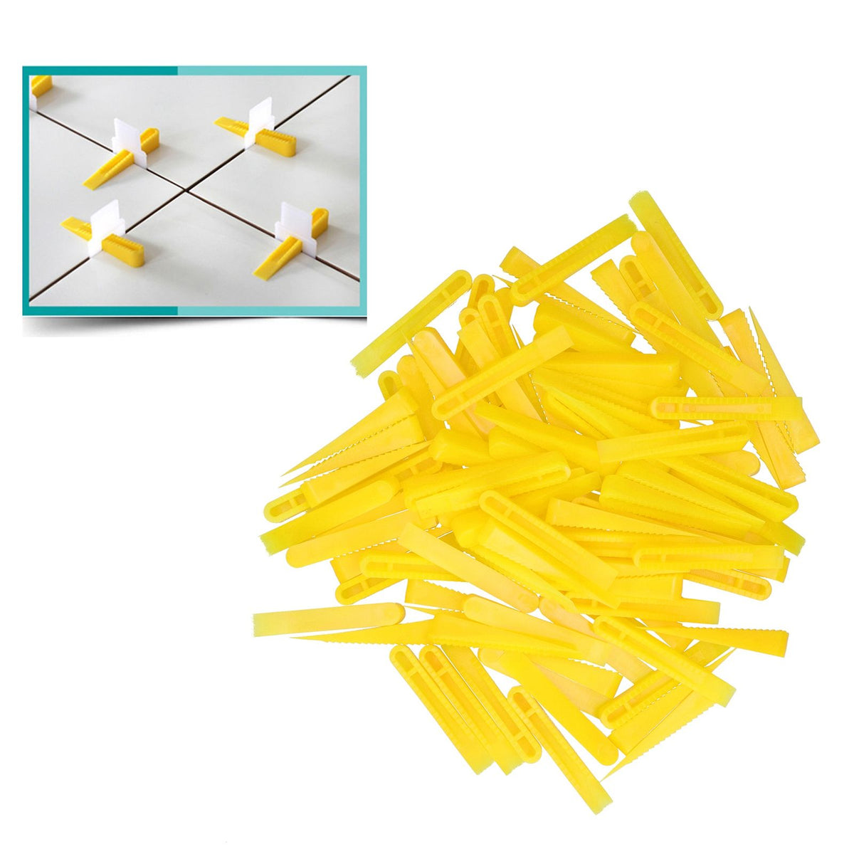 Set of 100PCS ceramic tile leveling wedges for floor construction, part of the Everything Baby building toys collection.