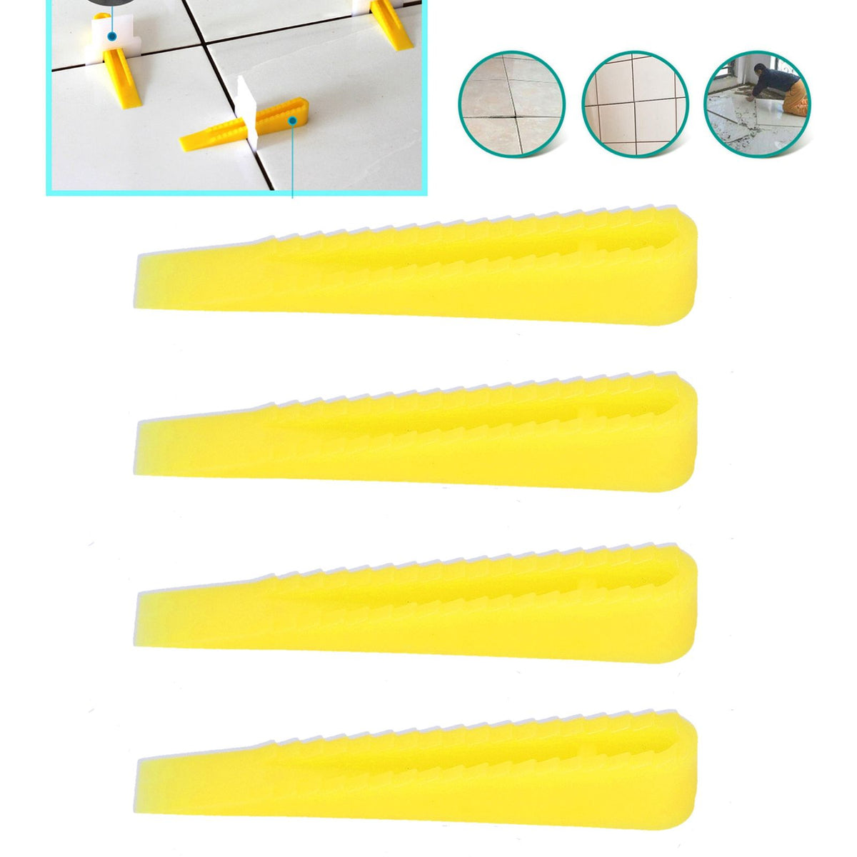 Set of 100 PCS ceramic tile leveling wedges by Everything Baby for floor construction and tiling projects.