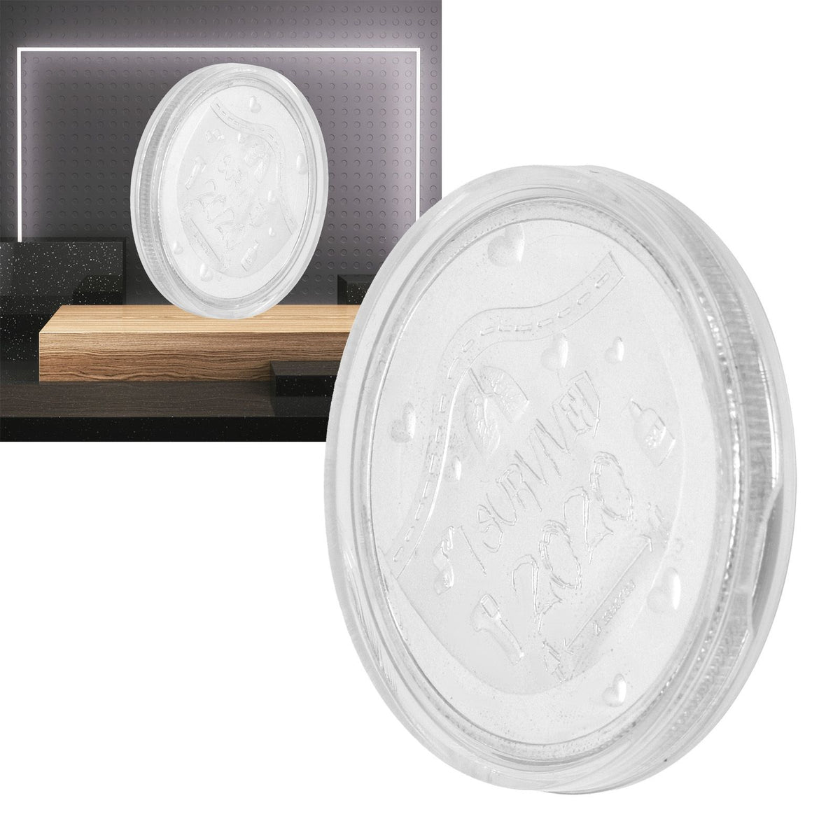 Silver commemorative 2020 medal coin featuring intricate design, suitable as a memorial or collectible souvenir.