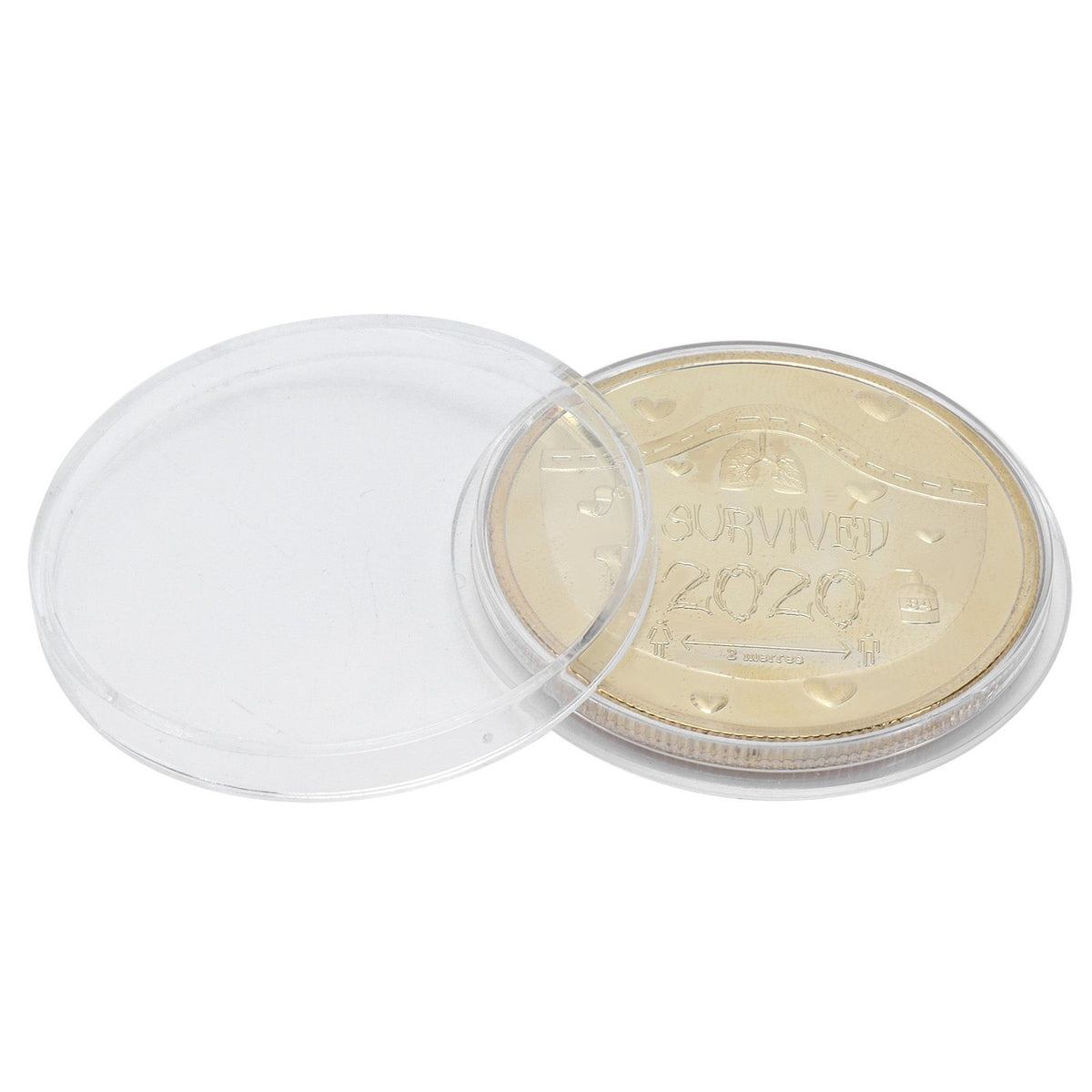 Gold commemorative 2020 medal coin featuring innovative design, suitable as a memorial or collectible souvenir.