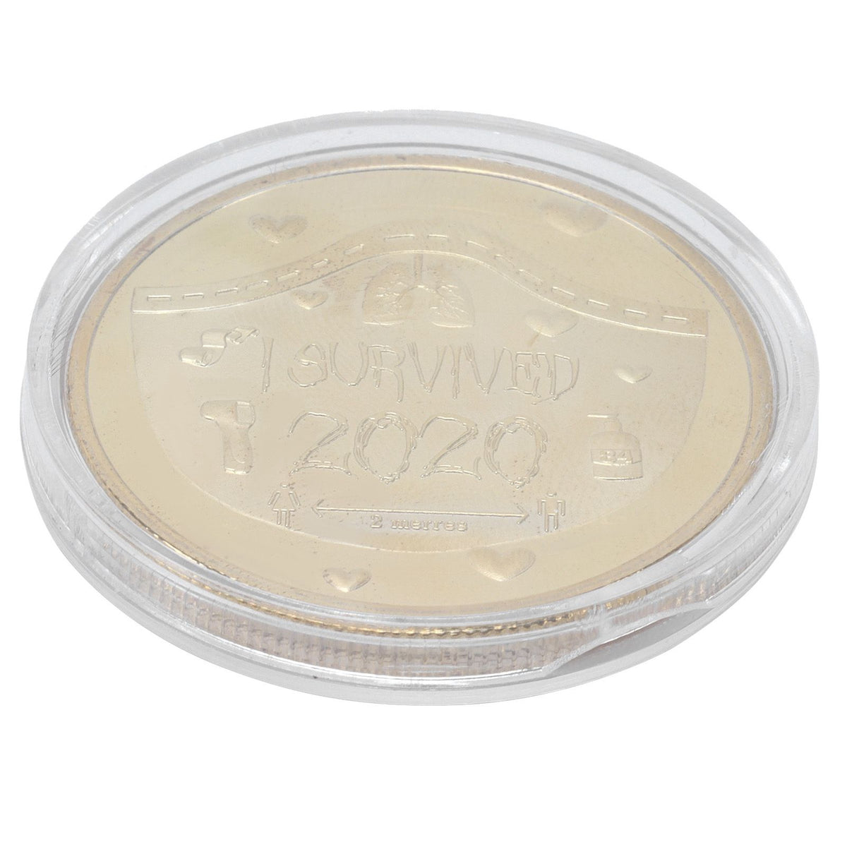 Gold commemorative coin featuring the 2020 innovative medal design, suitable as a memorial gift and collectible souvenir.