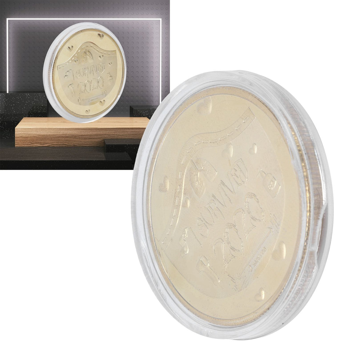 Gold commemorative coin featuring a 2020 memorial design, suitable as a collectible souvenir for baby and kids outdoor play.