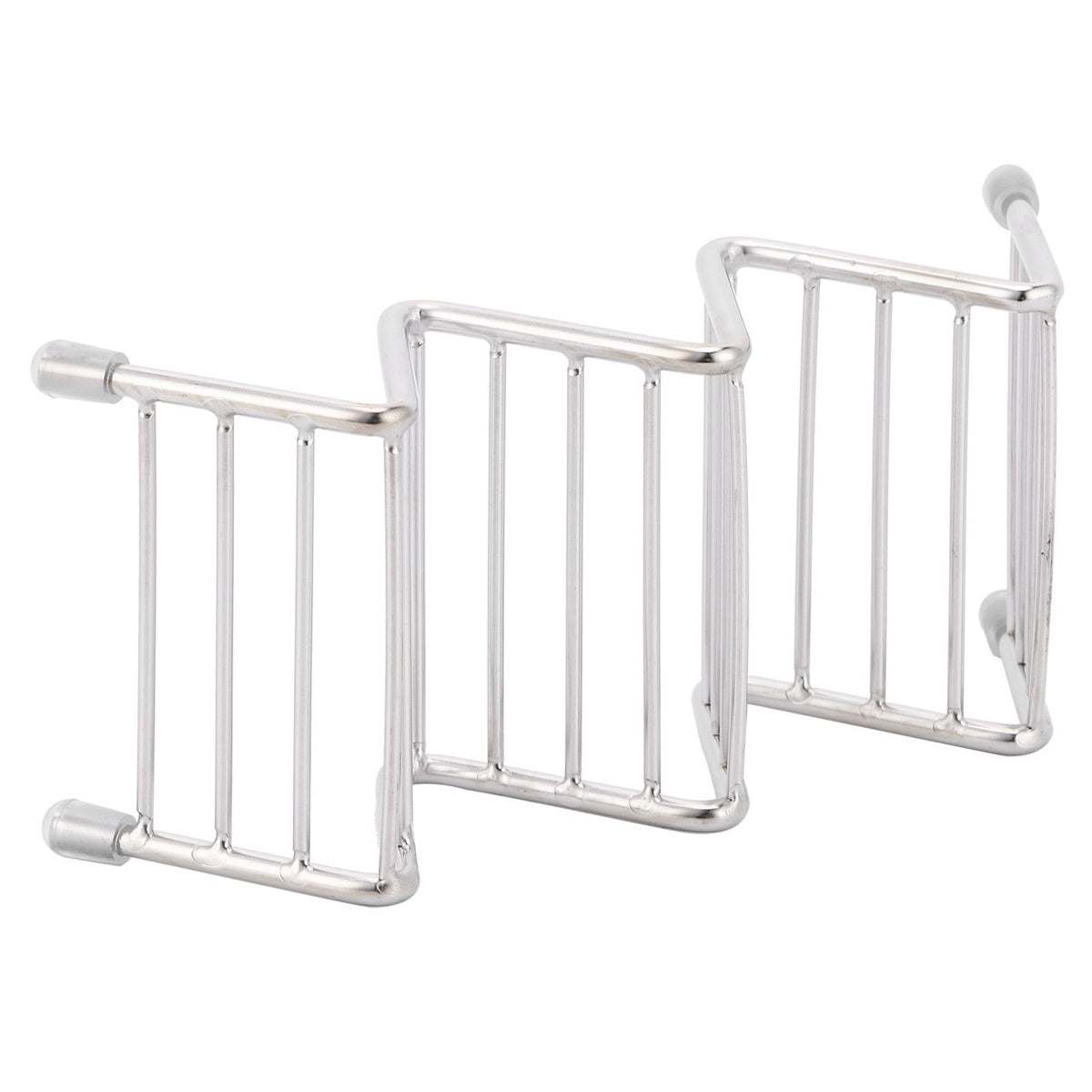 Stainless steel taco holder tray by Everything Baby, designed for kitchen and restaurant use, featuring a 2/3 grid pancake stand.