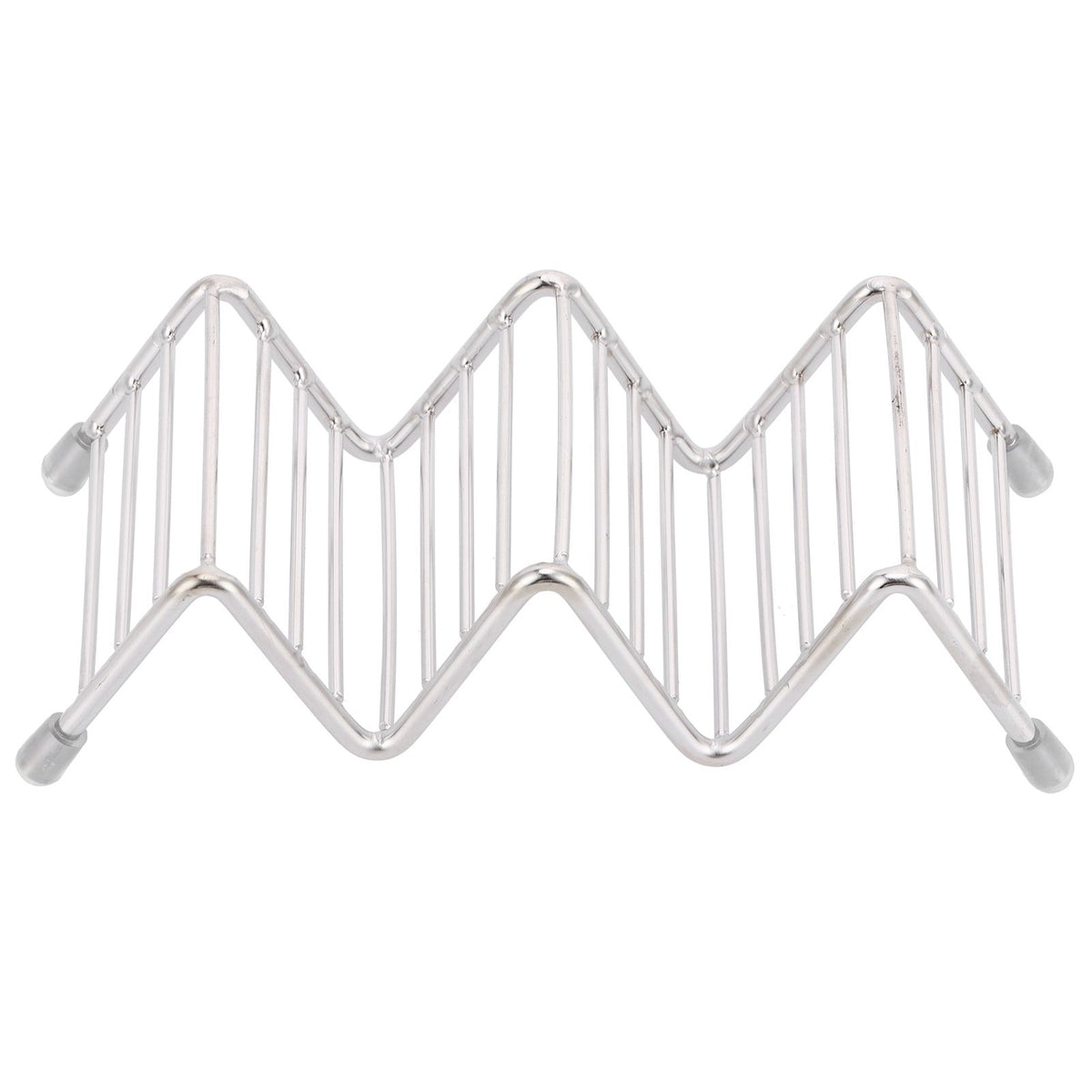 Stainless steel taco holder tray with 2/3 grid, designed for kitchen and restaurant use, suitable for baby and kids feeding accessories