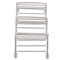 Stainless steel taco holder tray for kitchen or restaurant, designed for serving tacos or pancakes with a 2/3 grid layout.