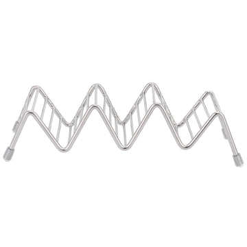 Stainless steel taco holder and pancake stand tray with 3/4 grid for kitchen or restaurant use, designed by Everything Baby.