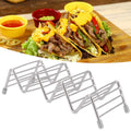 Stainless steel taco holder and pancake stand tray by Everything Baby, designed for kitchen and restaurant use.