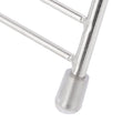 Stainless steel taco holder tray with 3/4 grid, designed for kitchen and restaurant use, ideal for serving tacos and pancakes.