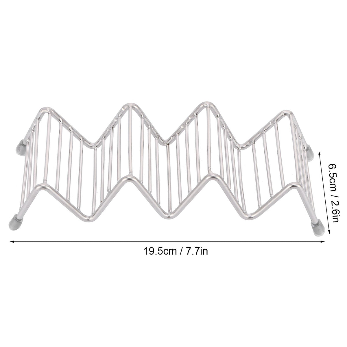 Stainless steel taco holder and pancake stand tray with 3/4 grid, ideal for kitchen or restaurant use, by Everything Baby