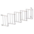 Stainless steel taco holder tray with 4/5 grid design for kitchen or restaurant use, by Everything Baby, suitable for serving tacos.